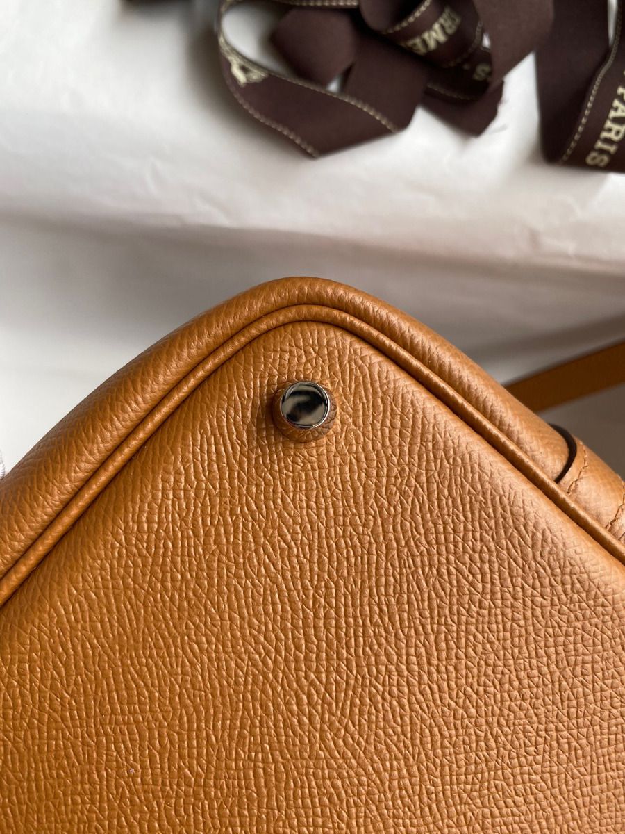 Hermes Picotin Lock 18 Tressage De Cuir Bag in Gold Epsom Calfskin - Image 10