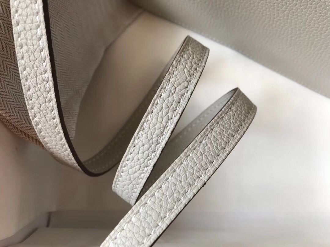 Hermes Mini Sac Roulis 18cm Bag In Pearl Grey Evercolor Calfskin - Image 8