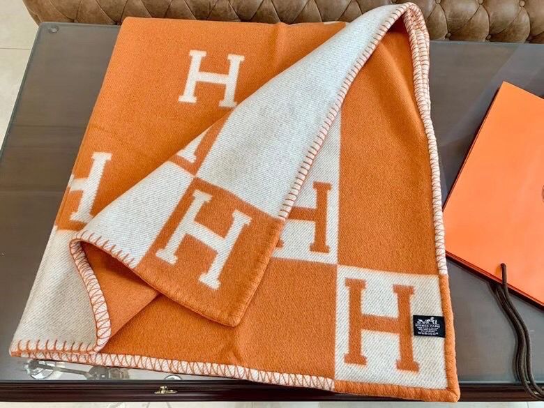 Hermes Orange Avalon Throw Blanket - Image 7
