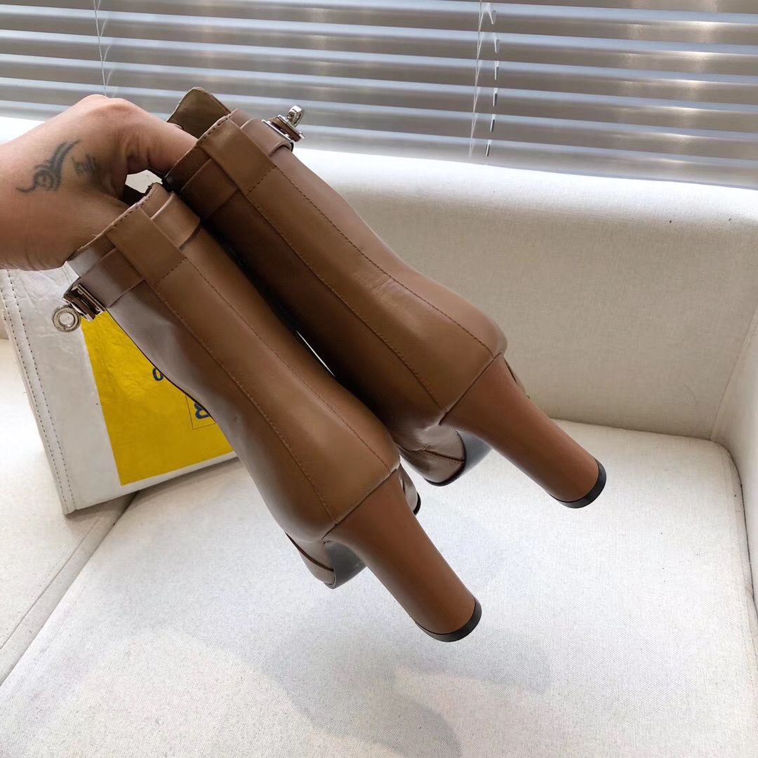 Hermes Brown Joueuse Ankle Boots - Image 8