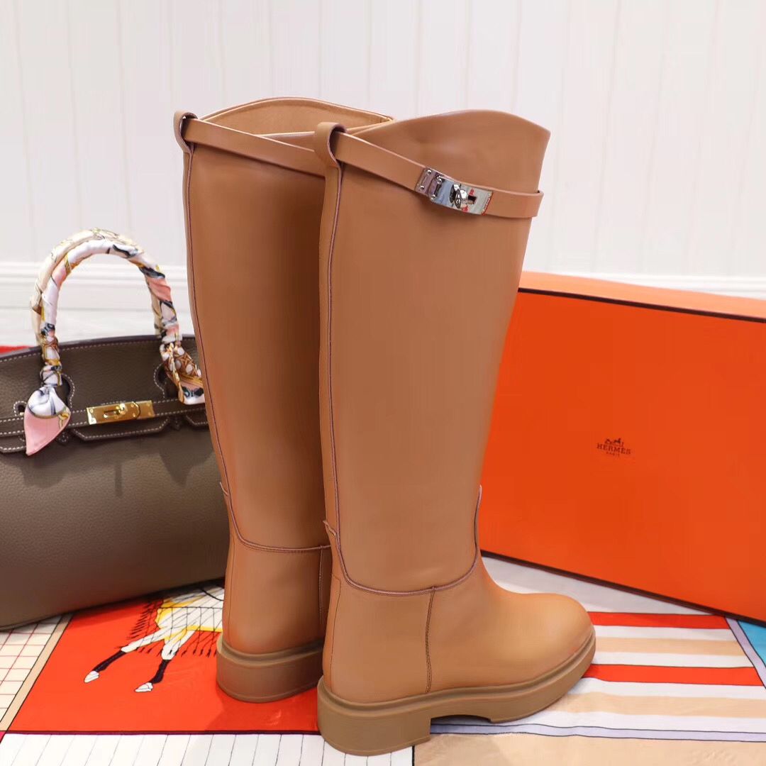 Hermes Variation Boots In Brown Calfskin - Image 4