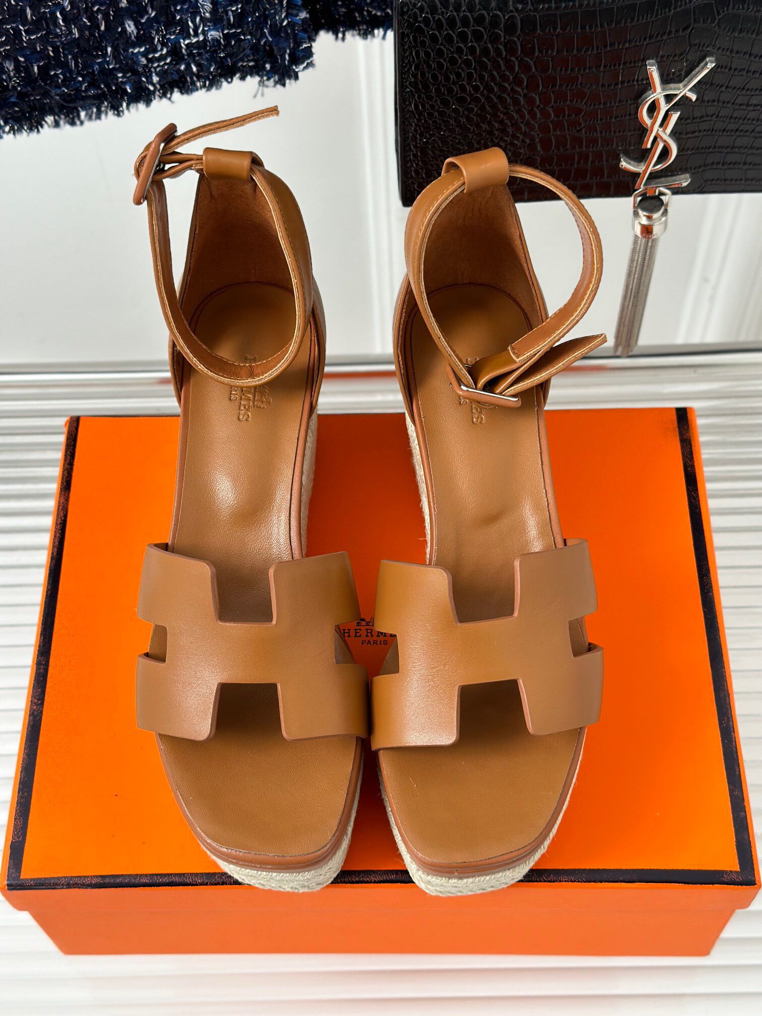 Hermes Elda Espadrilles in Brown Leather - Image 5