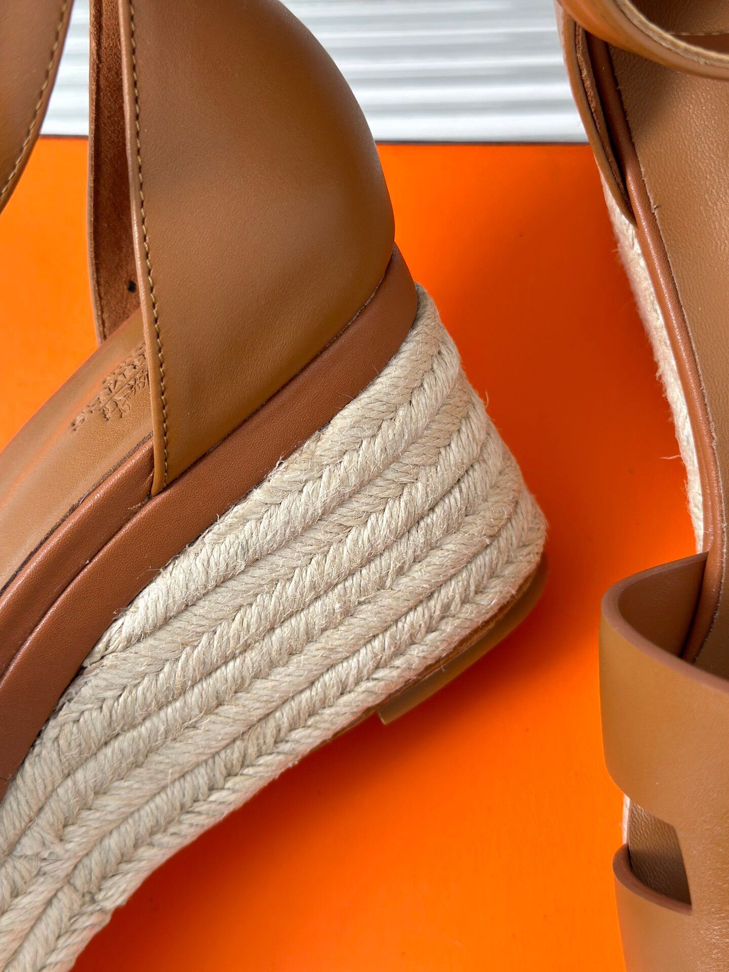 Hermes Elda Espadrilles in Brown Leather - Image 7