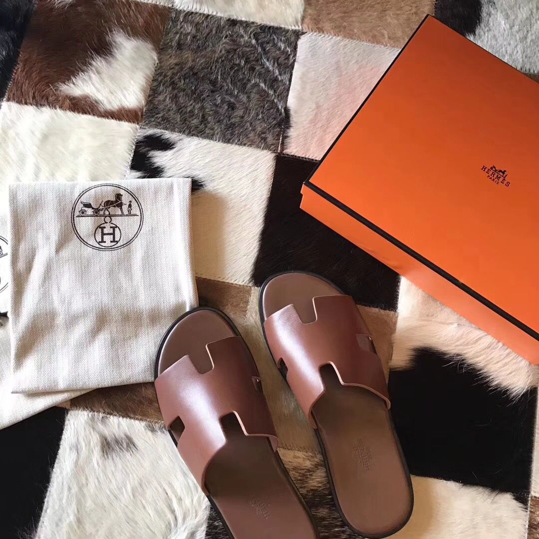 Hermes Izmir Sandals In Camarel Swift Leather - Image 6