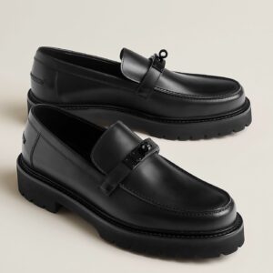 Hermes Men's Icone Loafers in All Black Calfskin