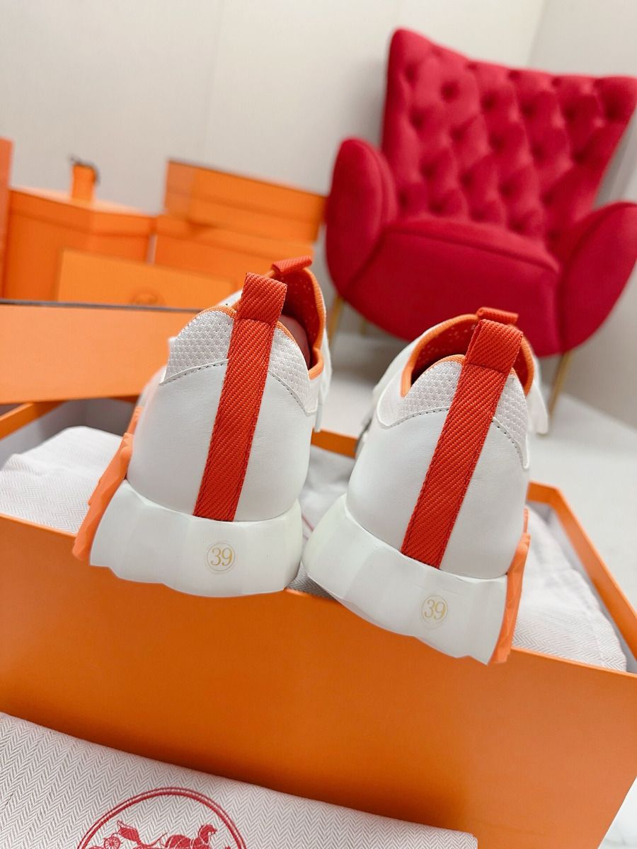 Hermes Men's Depart Sneakers in Orange Gradient Knit - Image 9