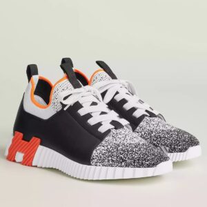 Hermes Men's Depart Sneakers in Black Gradient Knit