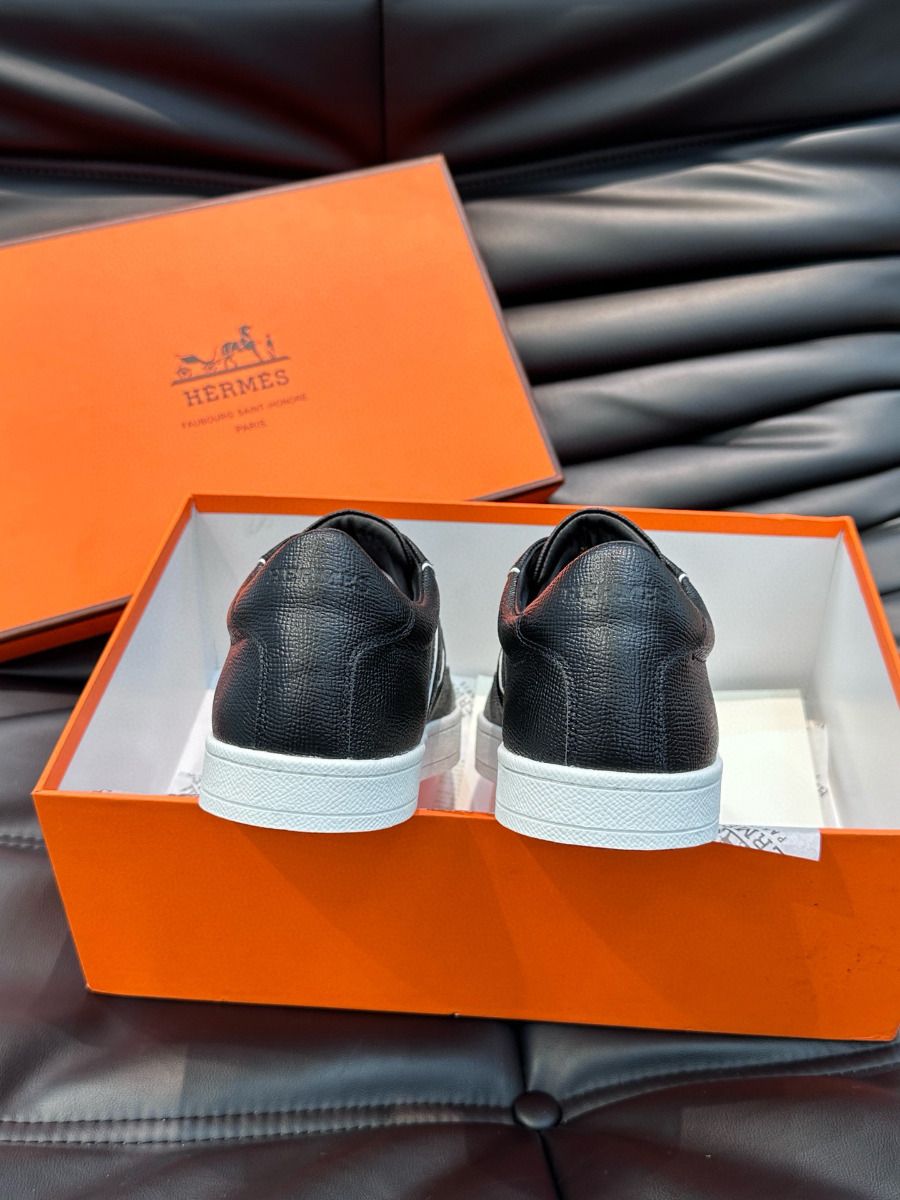 Hermes Boomerang Sneakers In Noir Epsom Calfskin - Image 7