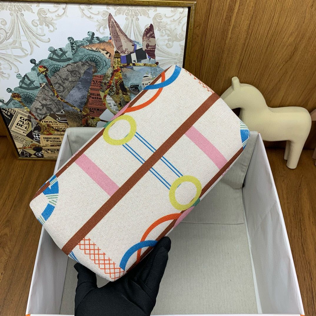 Hermes Steeple 25 Bag in H Plume Canvas with Clic Clac Panoplie Equestre - Image 10