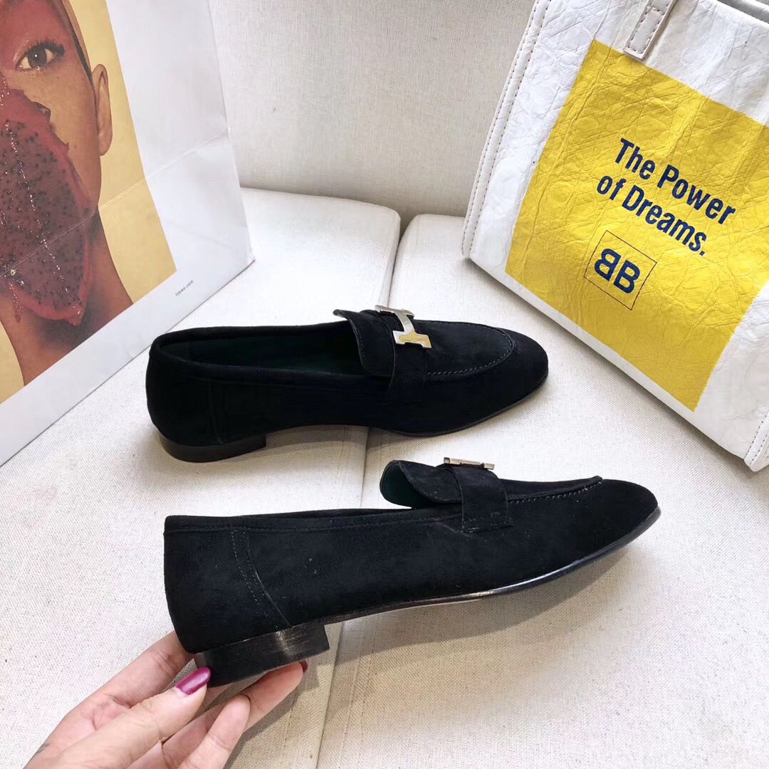 Hermes Paris Loafers In Black Velvet - Image 5