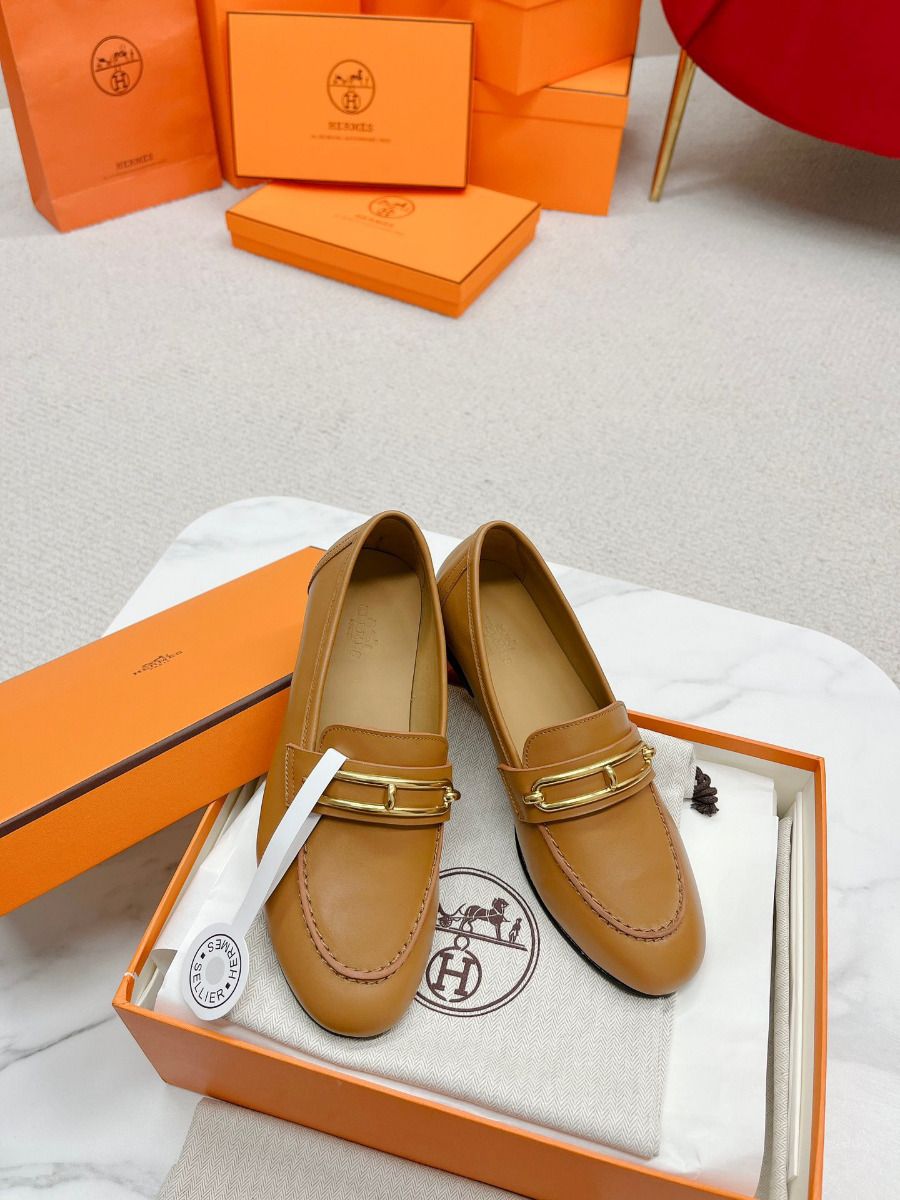Hermes Women's Colette Loafers in Brown Leather - Image 6