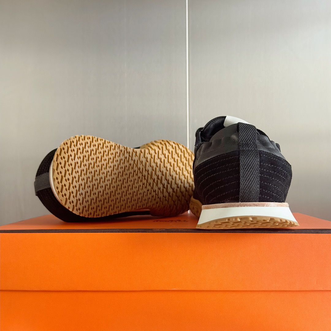 Hermes Women's Jet Sneakers in Black Nappa Leather - Image 10