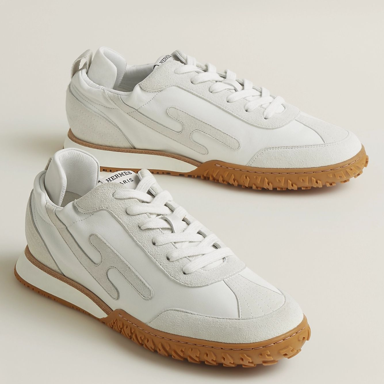 Hermes Women's Jet Sneakers in White Nappa Leather