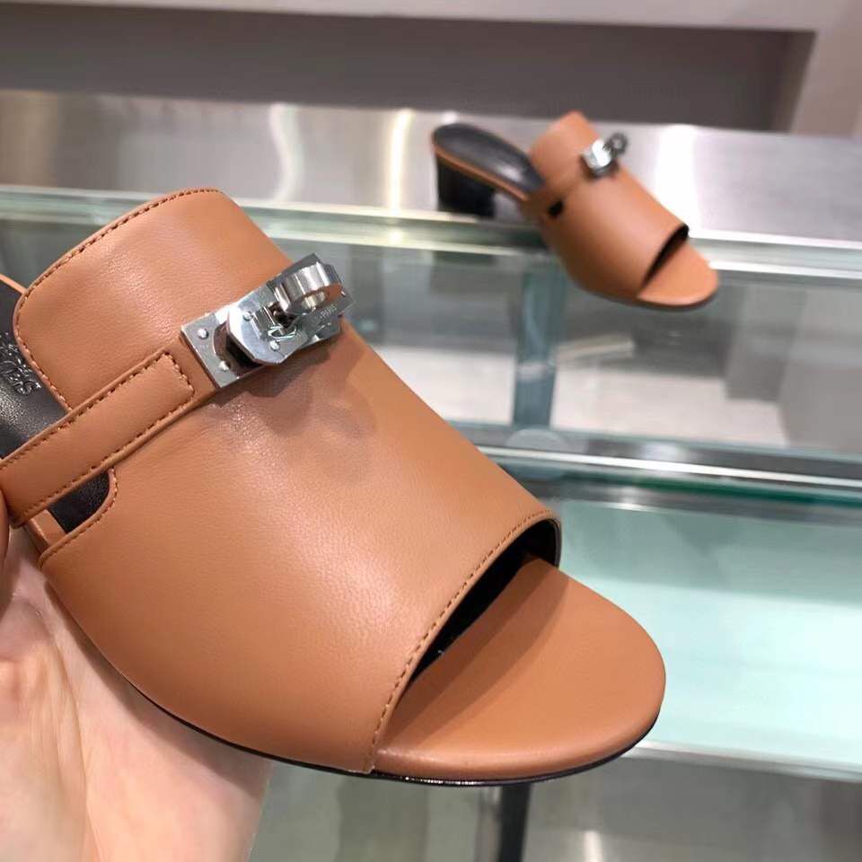 Hermes Candy 40mm Sandals In Brown Calfskin - Image 7