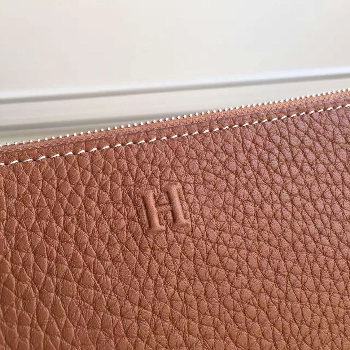 Hermes Brown Clemence Azap Zipped Wallet - Image 7