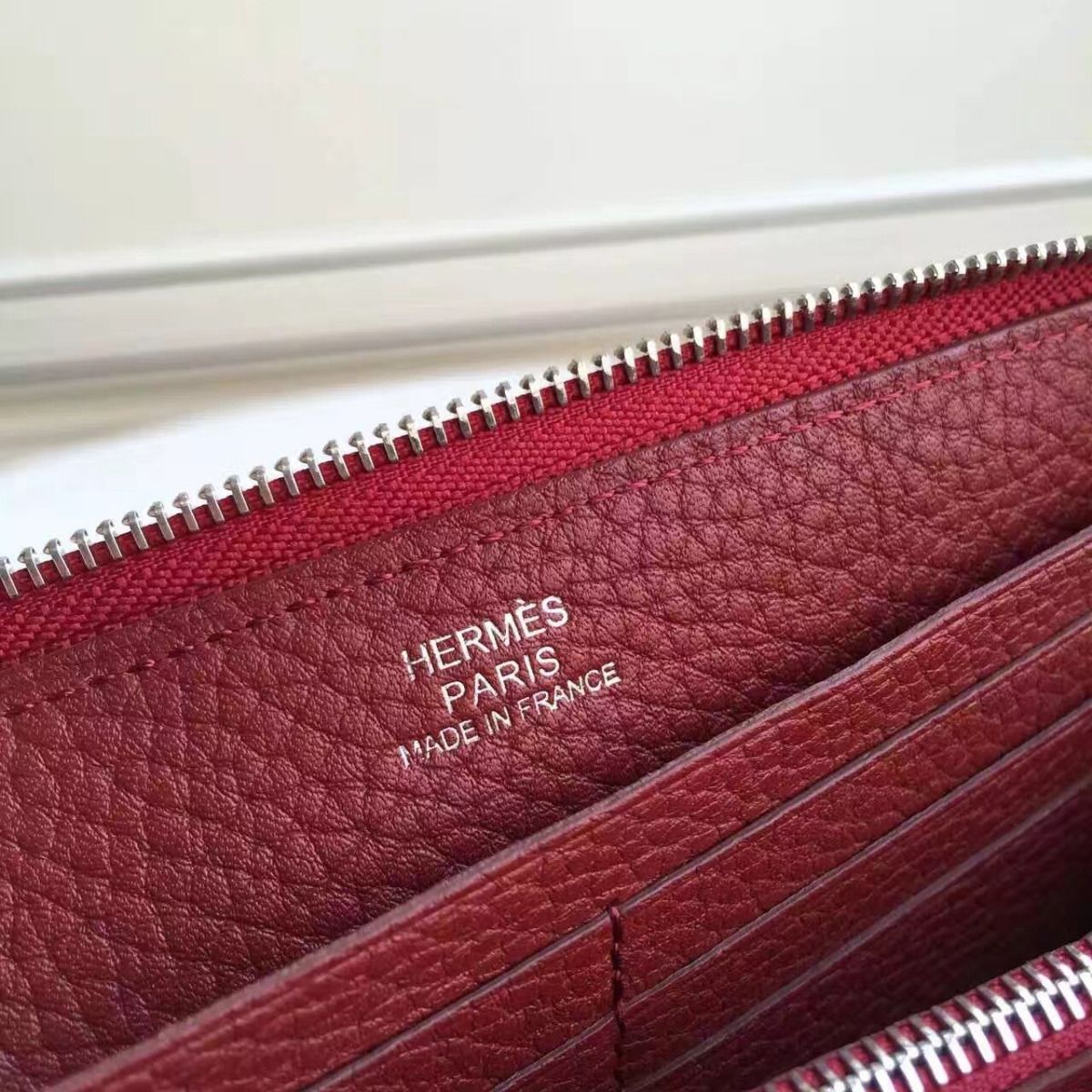 Hermes Ruby Clemence Azap Zipped Wallet - Image 8