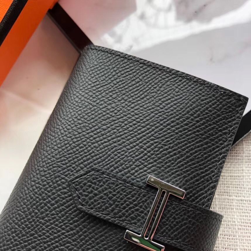 Hermes Bearn Mini Wallet In Black Epsom Leather - Image 3