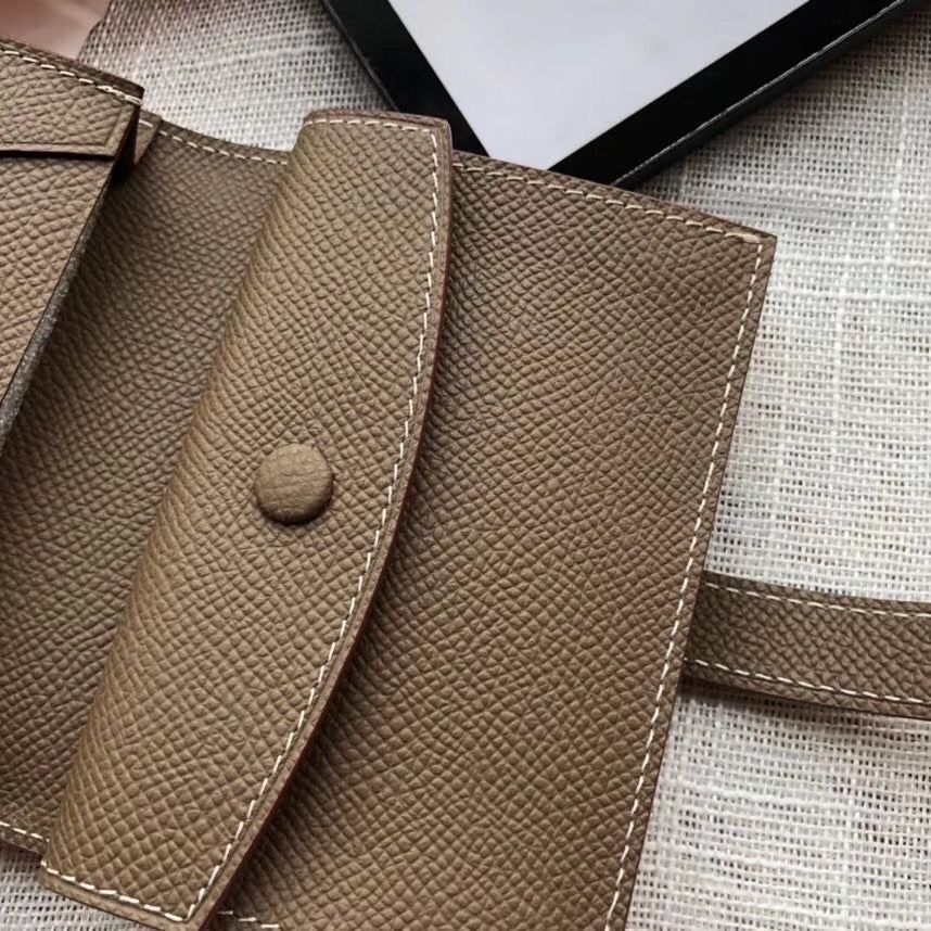 Hermes Bearn Mini Wallet In Taupe Epsom Leather - Image 6