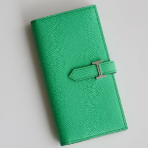 Hermes Bearn Verso Long Wallet in Vert Comics Epsom Calfskin