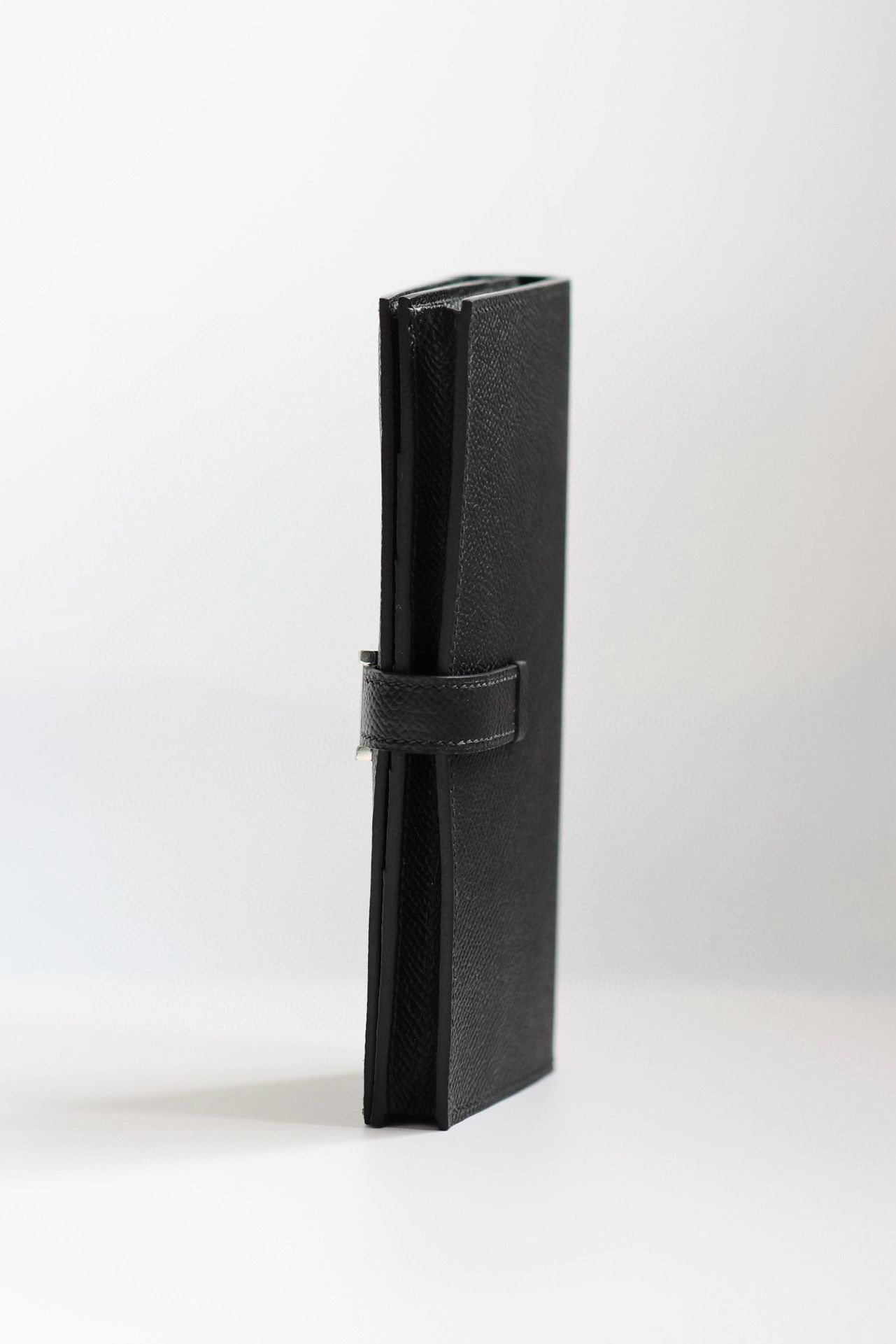 Hermes Bearn Long Handmade Wallet in Black Epsom Calfskin - Image 9