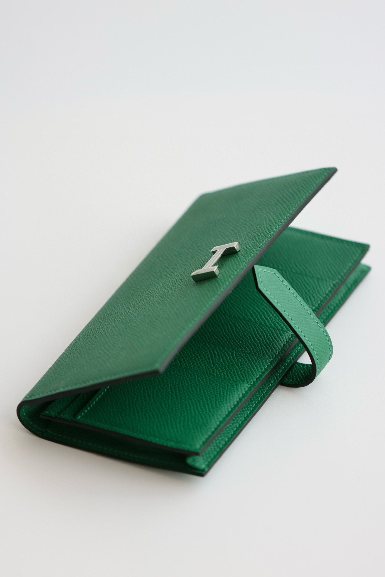 Hermes Bearn Long Handmade Wallet in Vert Vertigo Epsom Calfskin - Image 5