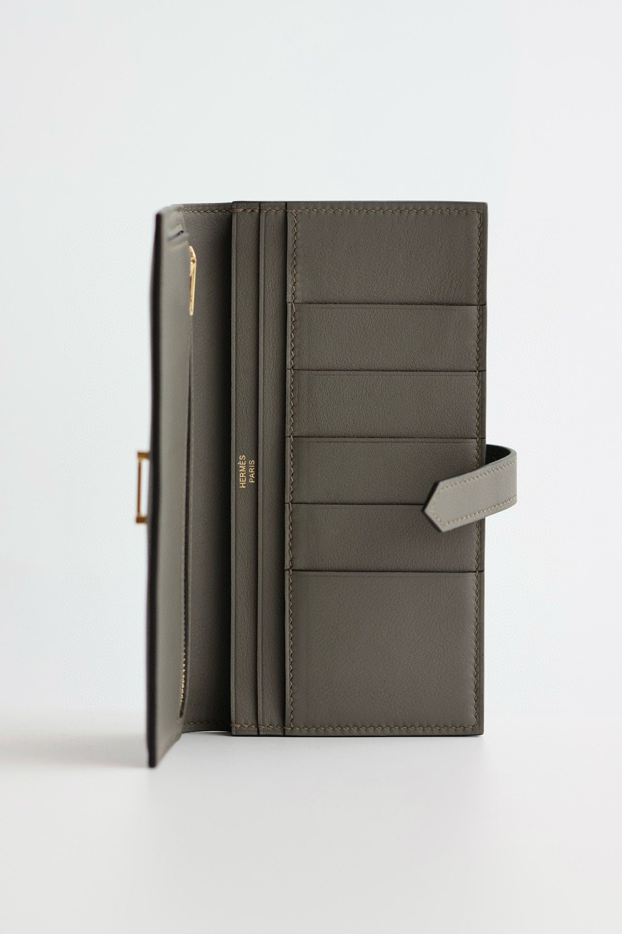 Hermes Bearn Long Handmade Wallet in Etain Swift Calfskin - Image 4