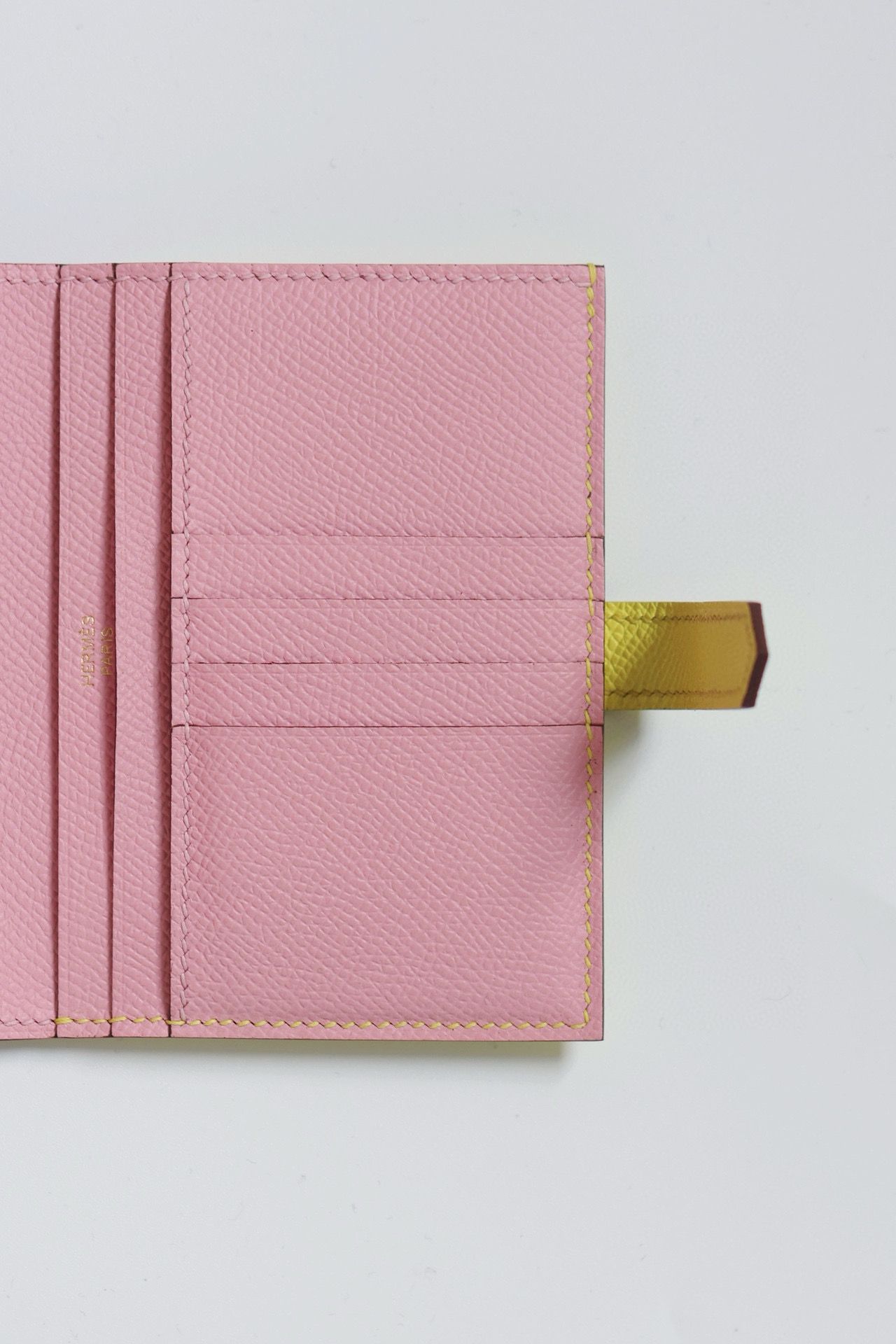 Hermes Bearn Compact Verso Handmade Wallet in Lime Epsom Calfskin - Image 5