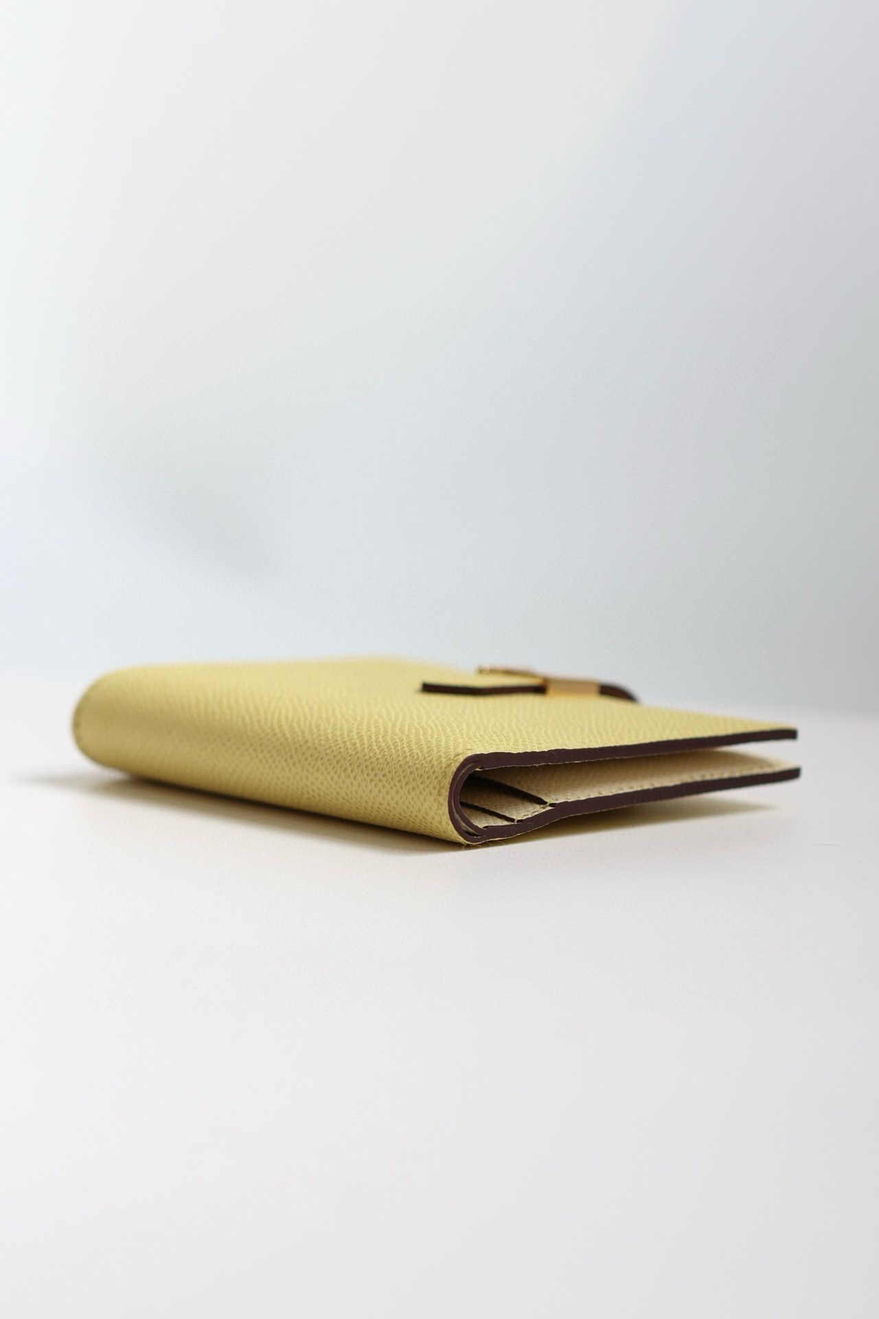 Hermes Bearn Compact Handmade Wallet in Jaune Poussin Epsom Calfskin - Image 9
