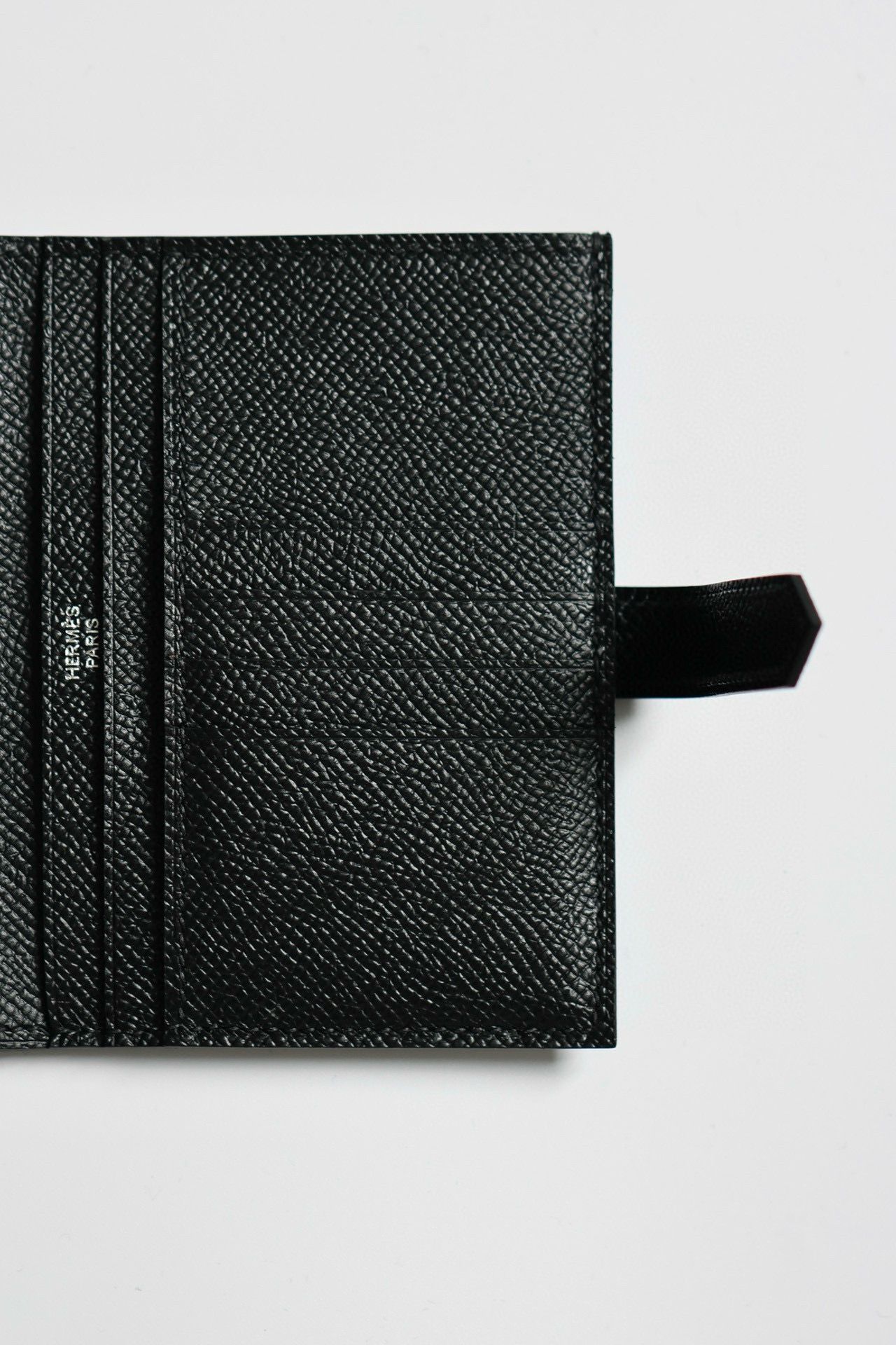 Hermes Bearn Compact Handmade All Black Wallet in Epsom Calfskin - Image 7