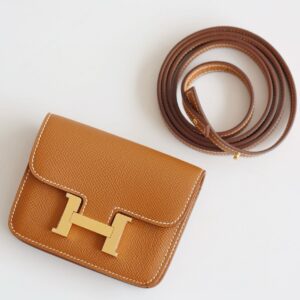 Hermes Constance Slim Wallet in Gold Epsom Calfskin