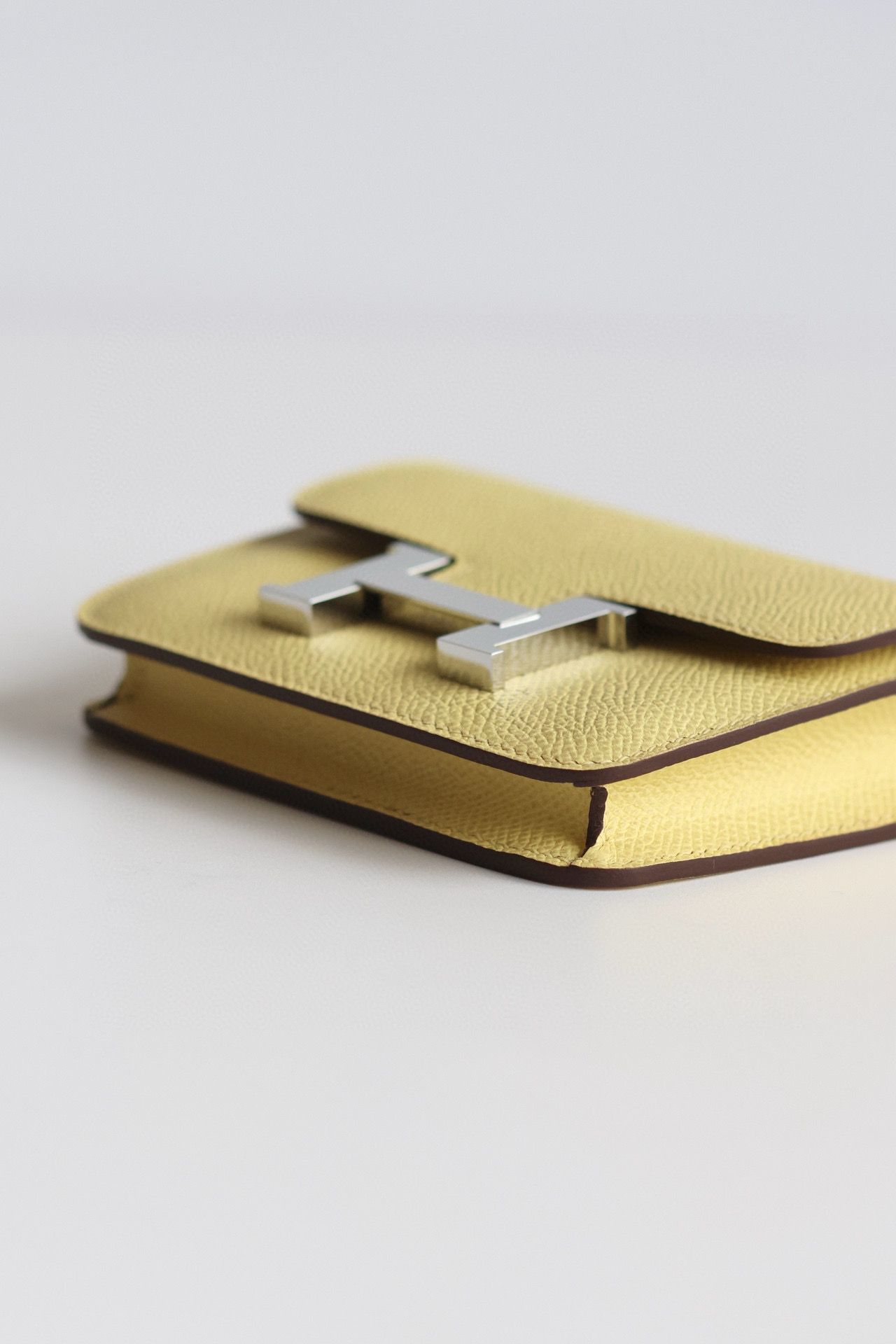 Hermes Constance Slim Wallet in Jaune Poussin Epsom Calfskin - Image 8