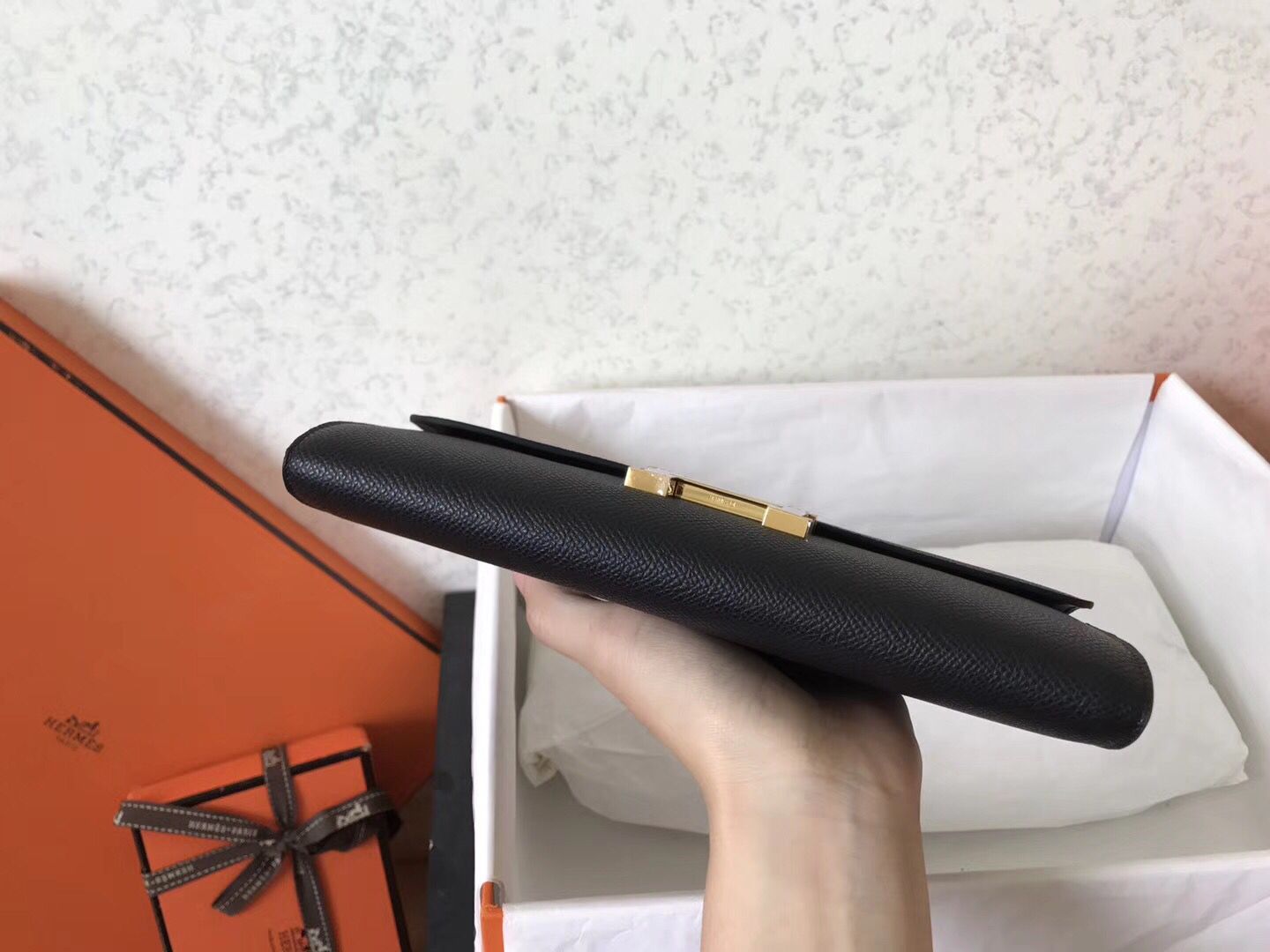 Hermes Constance Long Wallet In Black Epsom Leather - Image 3