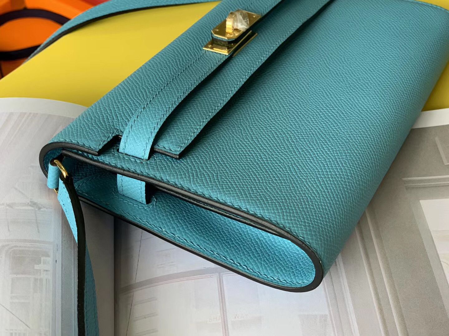 Hermes Kelly Classique To Go Wallet In Blue Du Nord Epsom Calfskin - Image 4