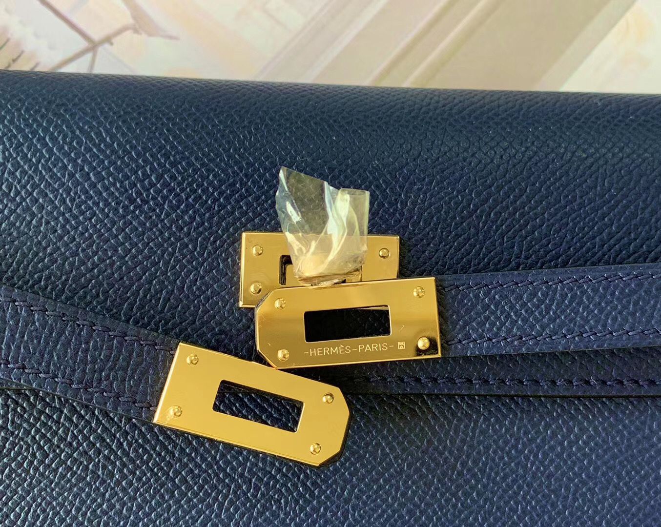 Hermes Kelly Classique To Go Wallet In Dark Blue Epsom Calfskin - Image 4