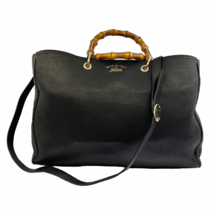 Gucci Black Bamboo Top Handle Shopper Large Bag