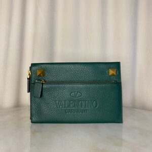 Valentino Dark Green Rock Stud Pouch