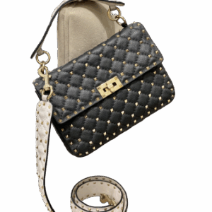 Valentino Black Spike Rockstud Tote Bag