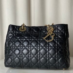 Christian Dior Black Lady Dior Medium Bag